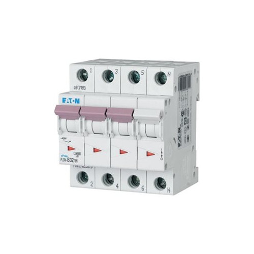Eaton Eaton Moeller series xPole PLS6/M - automatisk kretsbrytare - 32A, 3p+N, characteristic: C, miniature circuit breaker (MCB)