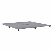 Produktbild för Parasollfot Mörkgrå trälook 100 x 100 x 4 cm Stål