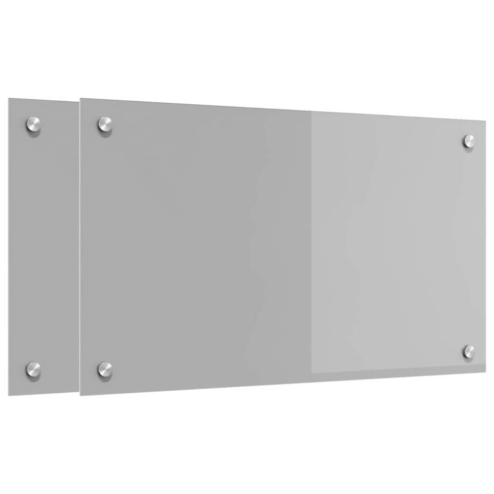 Produktbild för Köksskydd 2 pcs Ljusgrå 70 x 40 cm härdat glas