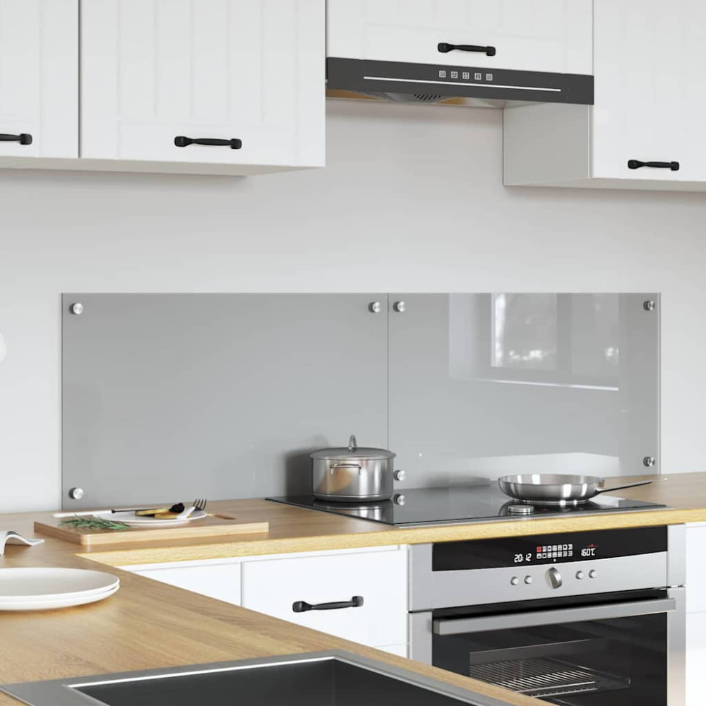 Produktbild för Köksskydd 2 pcs Ljusgrå 70 x 40 cm härdat glas
