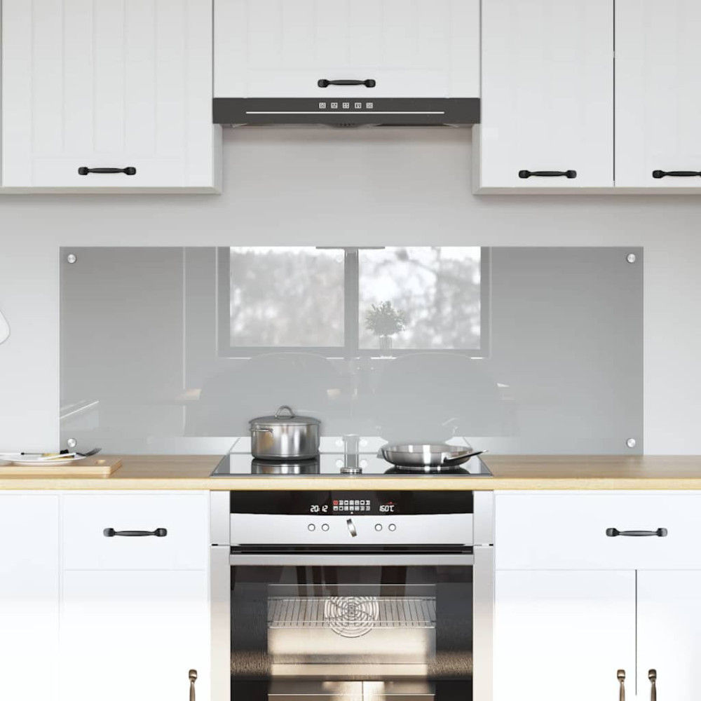 Produktbild för Köksskydd 2 pcs Ljusgrå 70 x 50 cm härdat glas