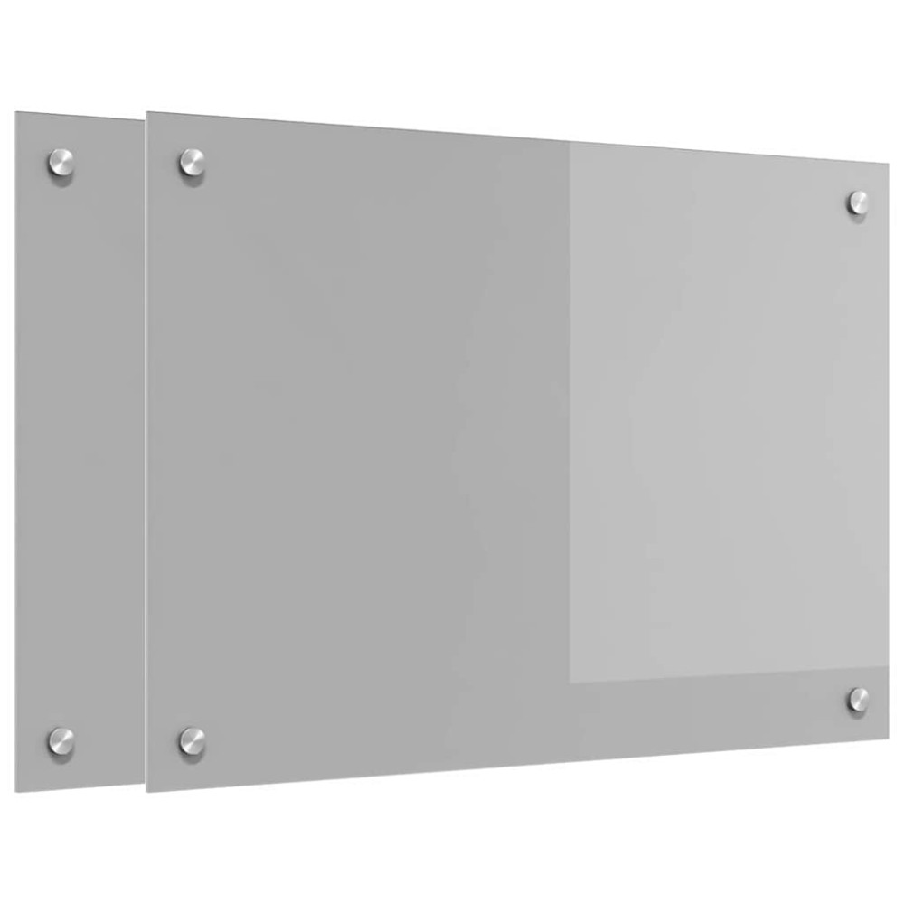 Produktbild för Köksskydd 2 pcs Ljusgrå 70 x 50 cm härdat glas