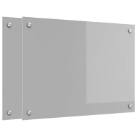 Produktbild för Köksskydd 2 pcs Ljusgrå 70 x 50 cm härdat glas
