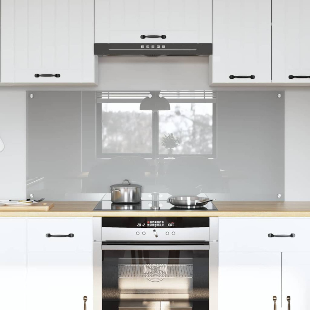 Produktbild för Köksskydd 2 pcs Ljusgrå 70 x 60 cm härdat glas