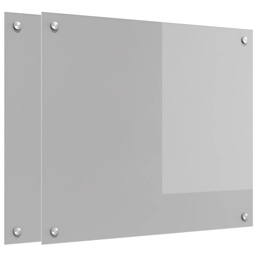 Produktbild för Köksskydd 2 pcs Ljusgrå 70 x 60 cm härdat glas