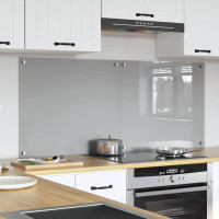 Produktbild för Köksskydd 2 pcs Ljusgrå 70 x 60 cm härdat glas