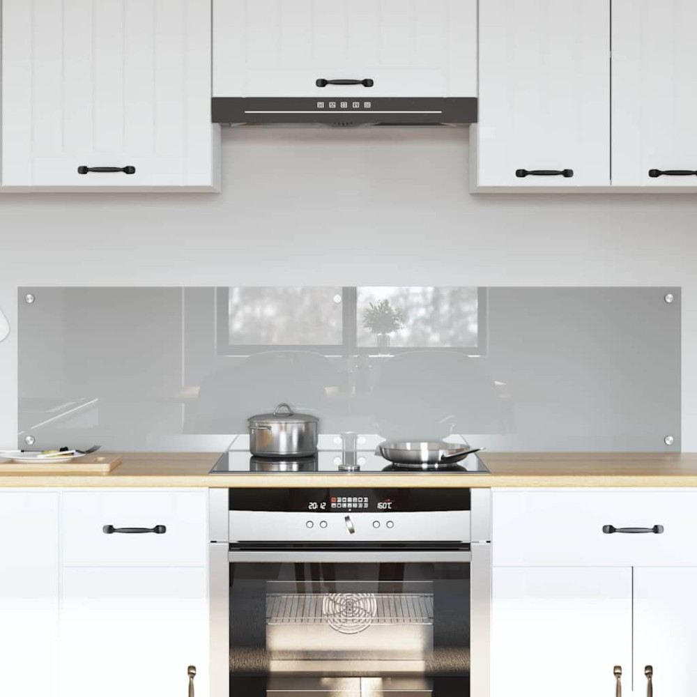 Produktbild för Köksskydd 2 pcs Ljusgrå 80 x 40 cm härdat glas