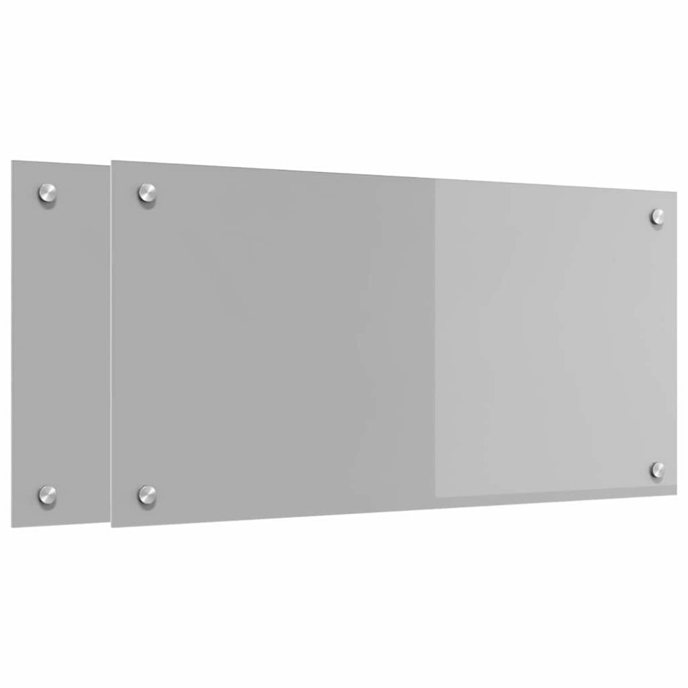 Produktbild för Köksskydd 2 pcs Ljusgrå 80 x 40 cm härdat glas