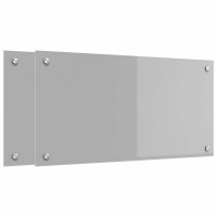 Produktbild för Köksskydd 2 pcs Ljusgrå 80 x 40 cm härdat glas