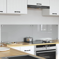Produktbild för Köksskydd 2 pcs Ljusgrå 80 x 40 cm härdat glas