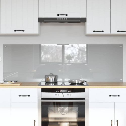 vidaXL Köksskydd 2 pcs Ljusgrå 80 x 50 cm härdat glas