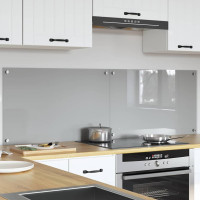 Produktbild för Köksskydd 2 pcs Ljusgrå 80 x 50 cm härdat glas