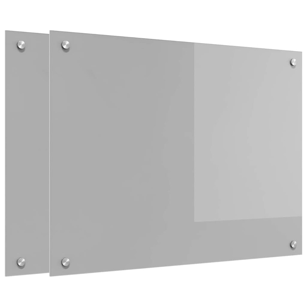 Produktbild för Köksskydd 2 pcs Ljusgrå 80 x 60 cm härdat glas