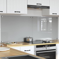 Produktbild för Köksskydd 2 pcs Ljusgrå 80 x 60 cm härdat glas
