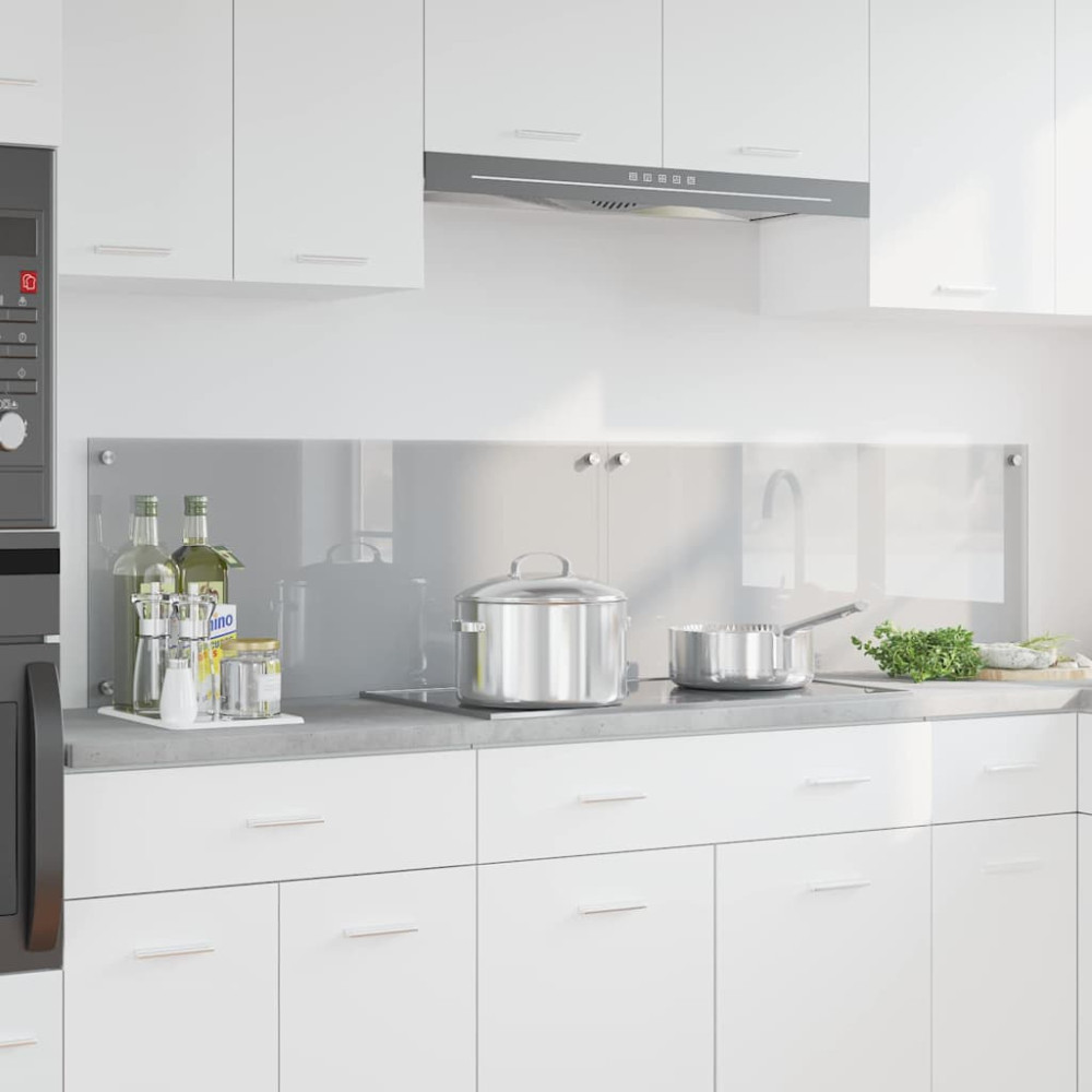 Produktbild för Köksskydd 2 pcs Ljusgrå 90 x 40 cm härdat glas