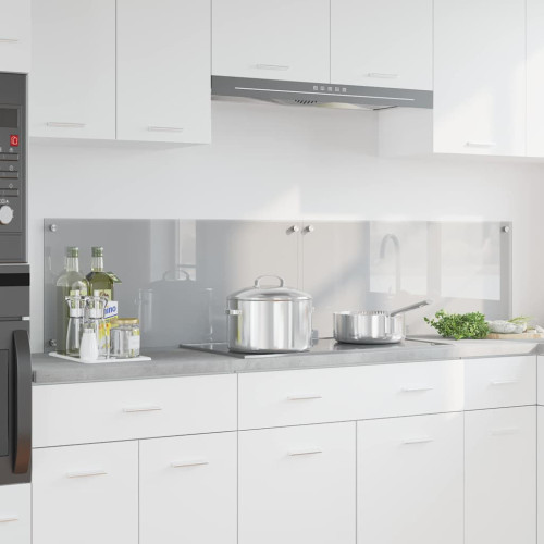 vidaXL Köksskydd 2 pcs Ljusgrå 90 x 40 cm härdat glas