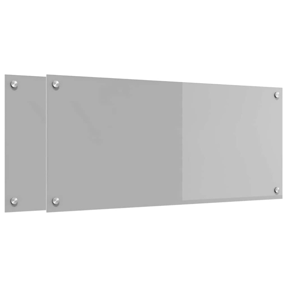 Produktbild för Köksskydd 2 pcs Ljusgrå 90 x 40 cm härdat glas