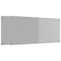 Produktbild för Köksskydd 2 pcs Ljusgrå 90 x 40 cm härdat glas