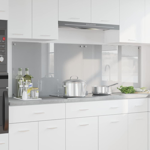 vidaXL Köksskydd 2 pcs Ljusgrå 90 x 60 cm härdat glas
