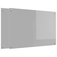 Produktbild för Köksskydd 2 pcs Ljusgrå 90 x 60 cm härdat glas