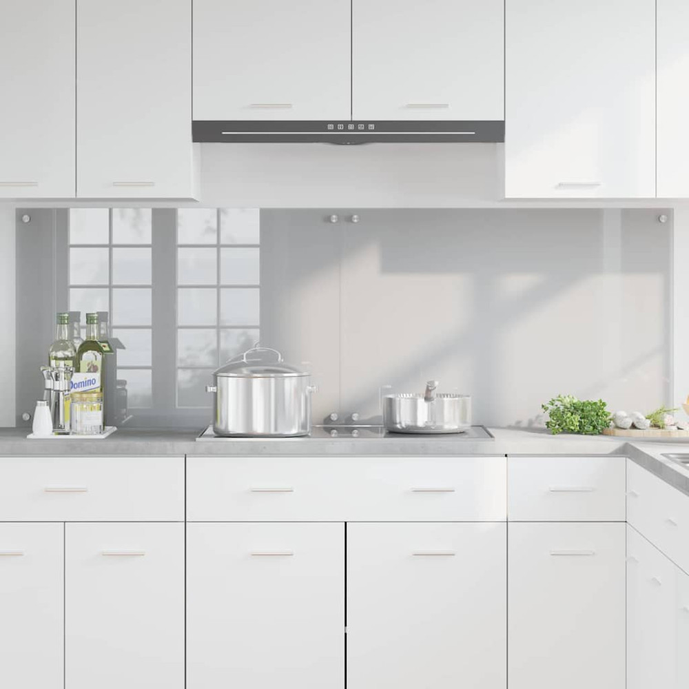 Produktbild för Köksskydd 2 pcs Ljusgrå 90 x 60 cm härdat glas