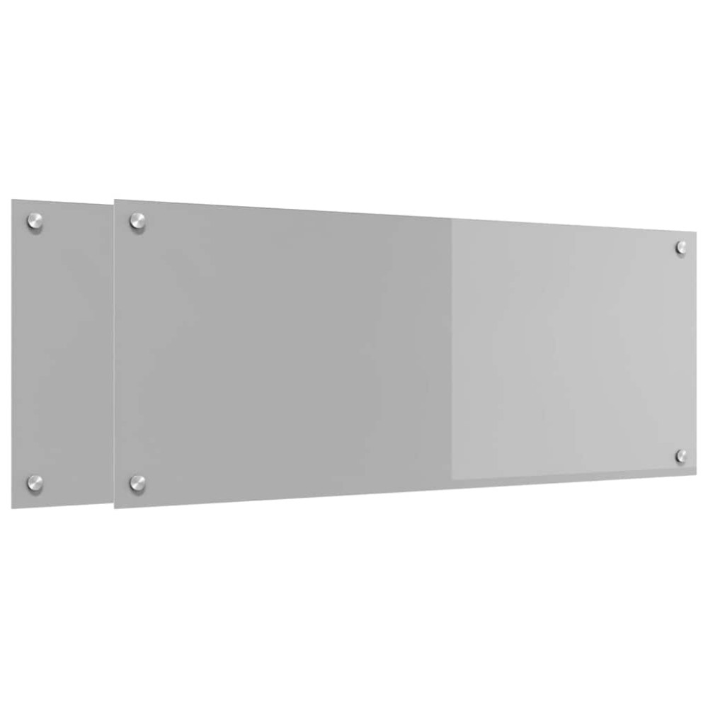 Produktbild för Köksskydd 2 pcs Ljusgrå 100 x 40 cm härdat glas