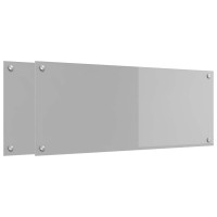 Produktbild för Köksskydd 2 pcs Ljusgrå 100 x 40 cm härdat glas