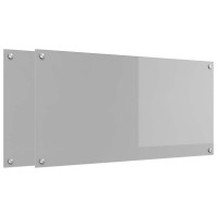 Produktbild för Köksskydd 2 pcs Ljusgrå 100 x 50 cm härdat glas