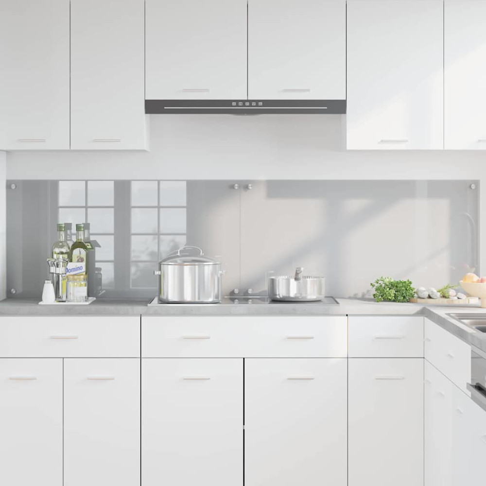 Produktbild för Köksskydd 2 pcs Ljusgrå 100 x 50 cm härdat glas