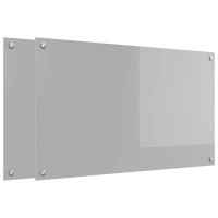Produktbild för Köksskydd 2 pcs Ljusgrå 100 x 60 cm härdat glas