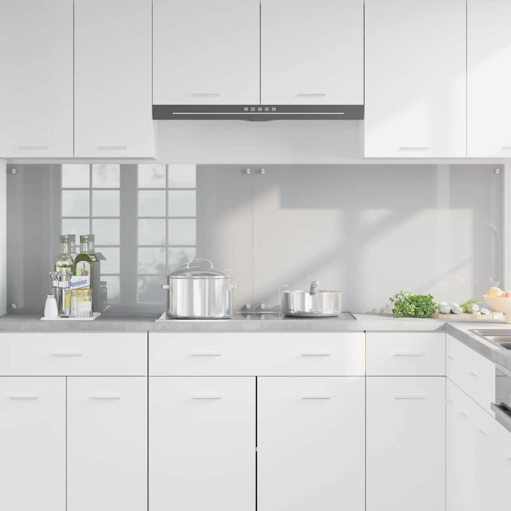 Produktbild för Köksskydd 2 pcs Ljusgrå 100 x 60 cm härdat glas