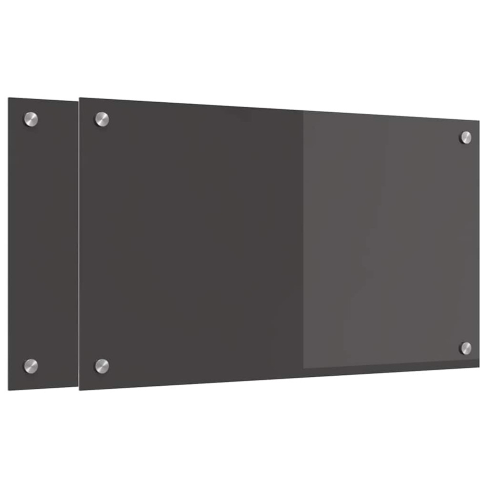 Produktbild för Köksskydd 2 pcs Mörkgrå 70 x 40 cm härdat glas