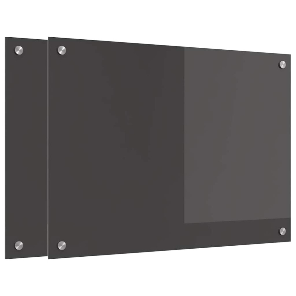 Produktbild för Köksskydd 2 pcs Mörkgrå 70 x 50 cm härdat glas