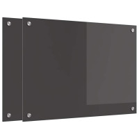 Produktbild för Köksskydd 2 pcs Mörkgrå 70 x 50 cm härdat glas