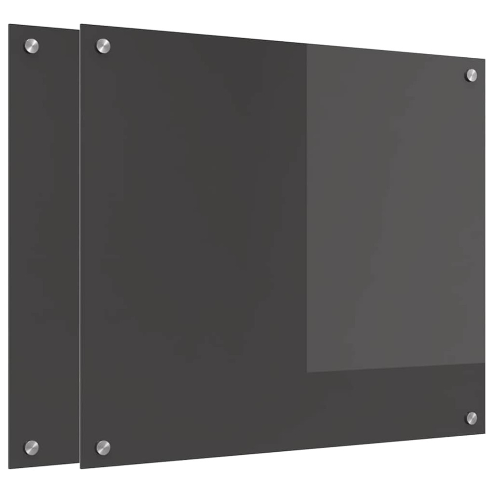 Produktbild för Köksskydd 2 pcs Mörkgrå 70 x 60 cm härdat glas
