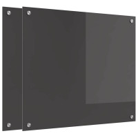 Produktbild för Köksskydd 2 pcs Mörkgrå 70 x 60 cm härdat glas