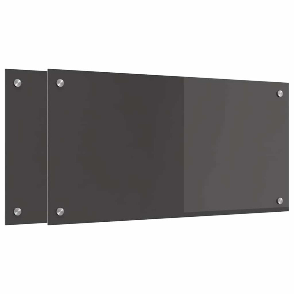 Produktbild för Köksskydd 2 pcs Mörkgrå 80 x 40 cm härdat glas