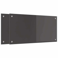 Produktbild för Köksskydd 2 pcs Mörkgrå 80 x 40 cm härdat glas