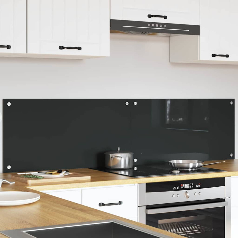 Produktbild för Köksskydd 2 pcs Mörkgrå 80 x 40 cm härdat glas