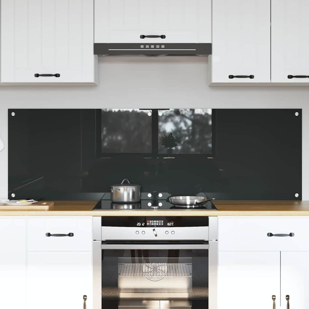 Produktbild för Köksskydd 2 pcs Mörkgrå 80 x 50 cm härdat glas
