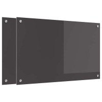 Produktbild för Köksskydd 2 pcs Mörkgrå 80 x 50 cm härdat glas