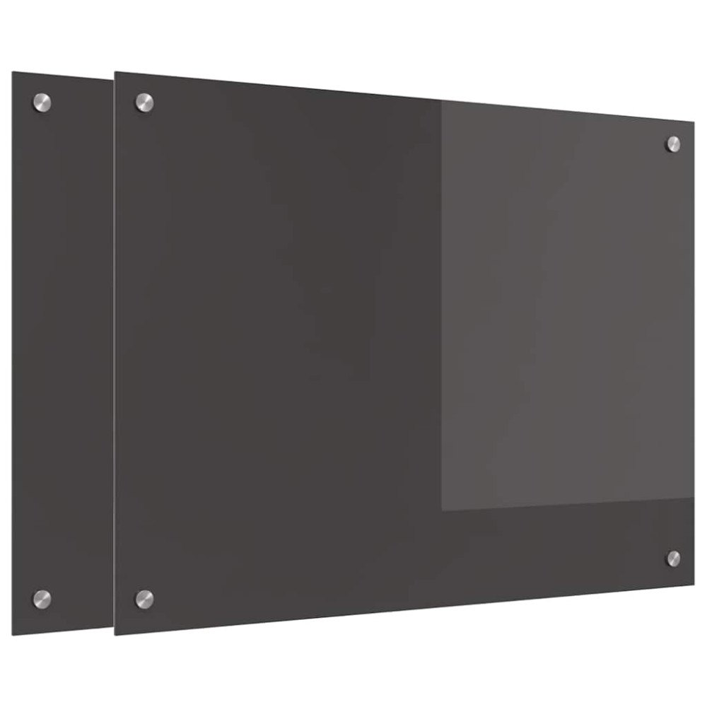 Produktbild för Köksskydd 2 pcs Mörkgrå 80 x 60 cm härdat glas
