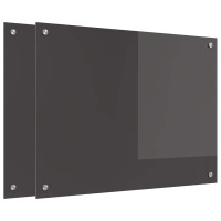 Produktbild för Köksskydd 2 pcs Mörkgrå 80 x 60 cm härdat glas