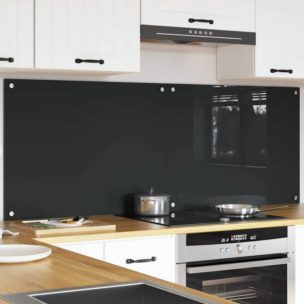 Produktbild för Köksskydd 2 pcs Mörkgrå 80 x 60 cm härdat glas