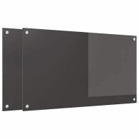 Produktbild för Köksskydd 2 pcs Mörkgrå 90 x 50 cm härdat glas