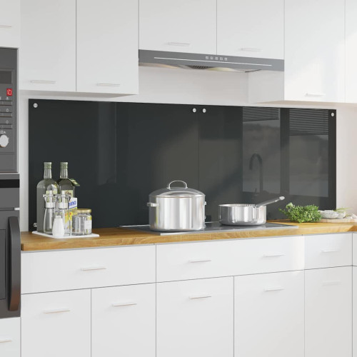 vidaXL Köksskydd 2 pcs Mörkgrå 90 x 60 cm härdat glas