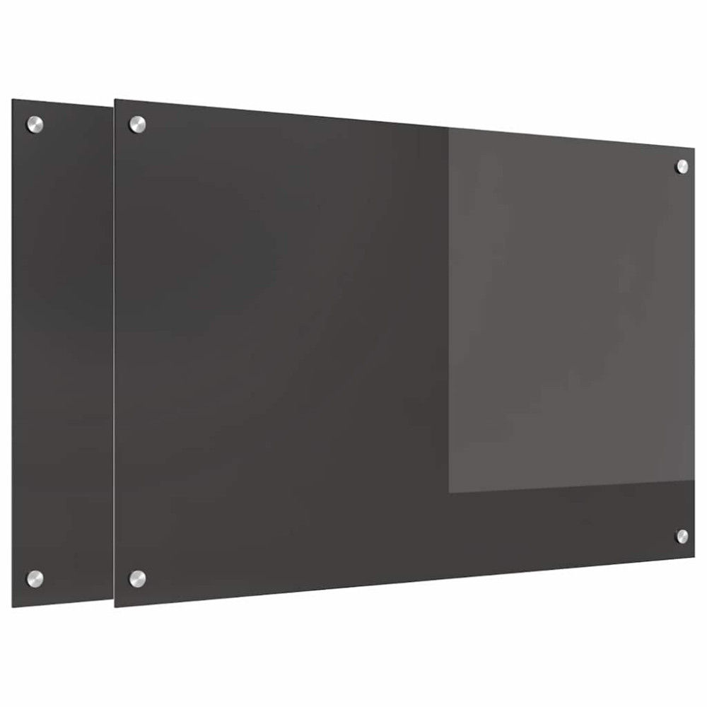 Produktbild för Köksskydd 2 pcs Mörkgrå 90 x 60 cm härdat glas