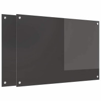 Produktbild för Köksskydd 2 pcs Mörkgrå 90 x 60 cm härdat glas