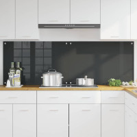 Produktbild för Köksskydd 2 pcs Mörkgrå 90 x 60 cm härdat glas