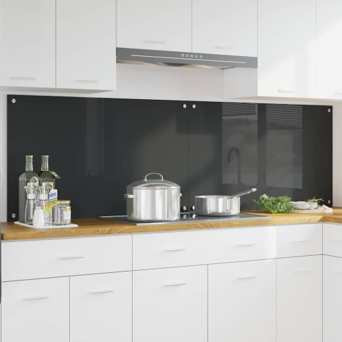 vidaXL Köksskydd 2 pcs Mörkgrå 100 x 60 cm härdat glas